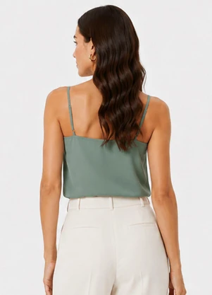 Infinita Cor - Blusa de Alça Feminina Malha Chanty Verde - INFINITA COR