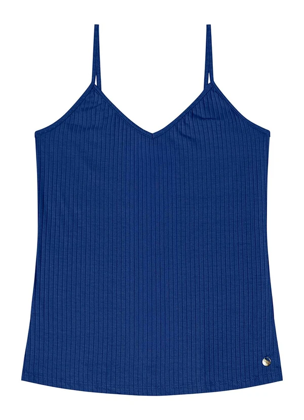 Rovitex - Blusa de Alça Feminina Ribana Canelada Azul 4