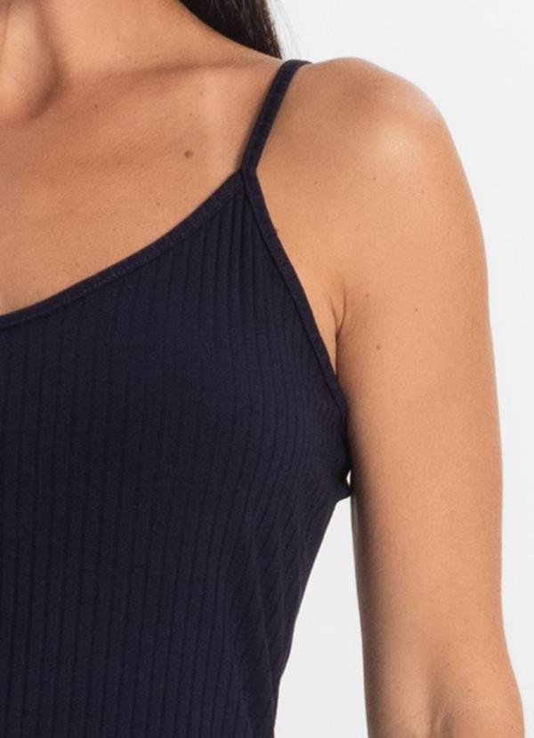 Rovitex - Blusa de Alça Feminina Ribana Canelada Azul 5