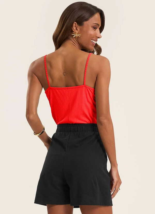 Rovitex - Blusa de Alça Feminina Ribana Canelada Laranja 4