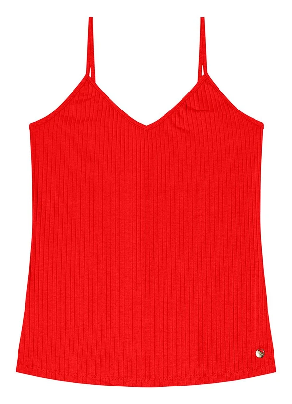 Rovitex - Blusa de Alça Feminina Ribana Canelada Laranja 5