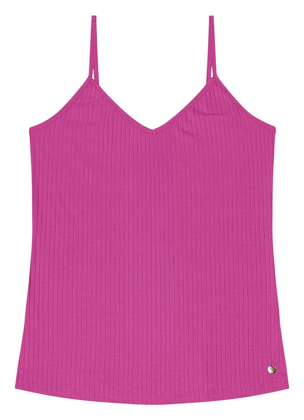 Rovitex - Blusa de Alça Feminina Ribana Canelada Rosa