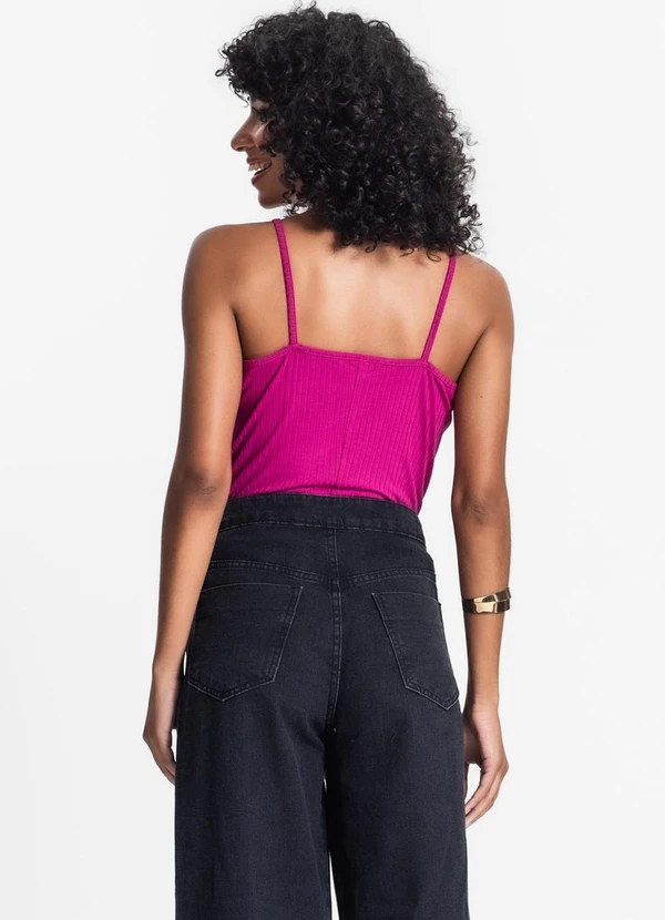 Rovitex - Blusa de Alça Feminina Ribana Canelada Roxo 4