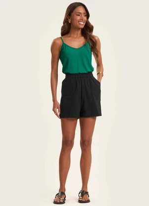 Rovitex - Blusa de Alça Feminina Ribana Canelada Verde - ROVITEX