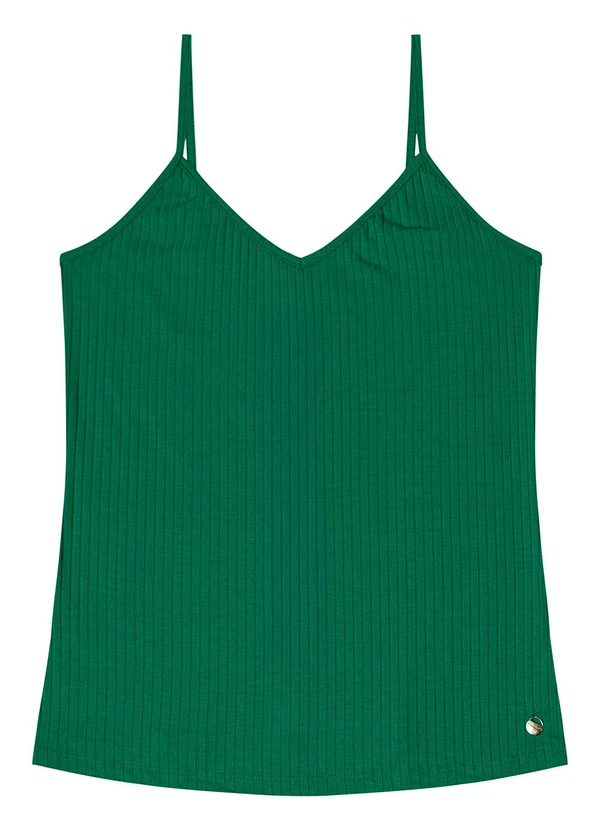 Rovitex - Blusa de Alça Feminina Ribana Canelada Verde 3