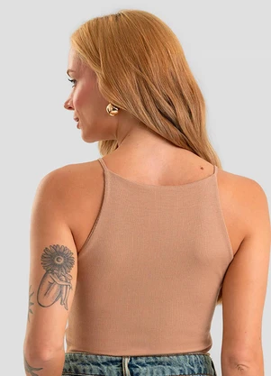 Dianna - Blusa de Alça Feminina Ribana Marrom - DIANNA