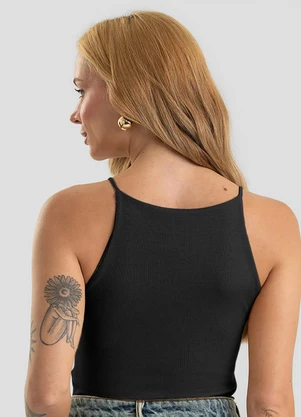 Dianna - Blusa de Alça Feminina Ribana Preto - DIANNA