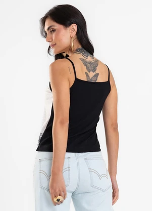 Rovitex - Blusa de Alça Feminina Ribana Viscose Preto - ROVITEX