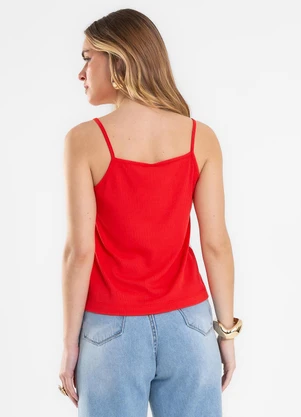 Rovitex - Blusa de Alça Feminina Ribana Viscose Vermelho - ROVITEX