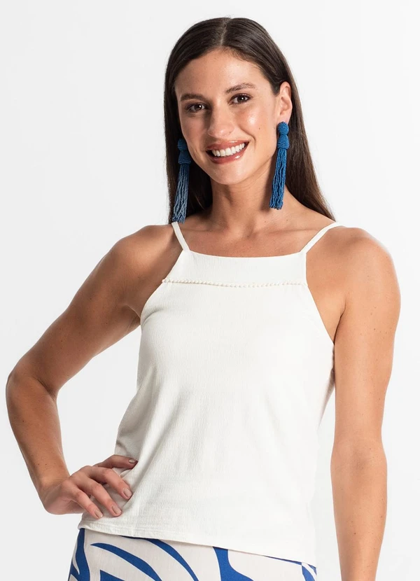 Rovitex - Blusa de Alça Feminina Bege 2