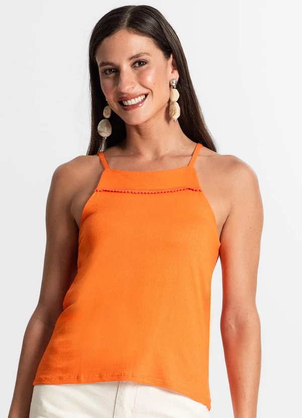 Rovitex - Blusa de Alça Feminina Laranja 2