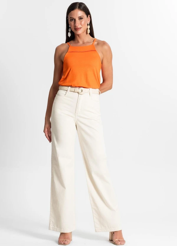 Rovitex - Blusa de Alça Feminina Laranja 4