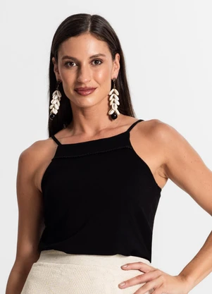 Rovitex - Blusa de Alça Feminina Preto - ROVITEX