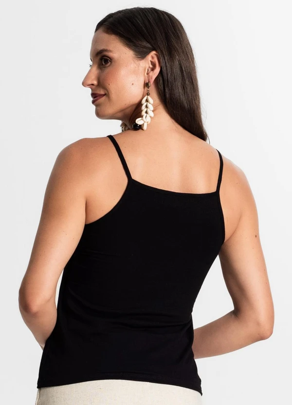 Rovitex - Blusa de Alça Feminina Preto 3