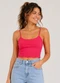 Infinita Cor - Blusa de Alça Feminina Tecido Henera Amarelo - variação: Vermelho