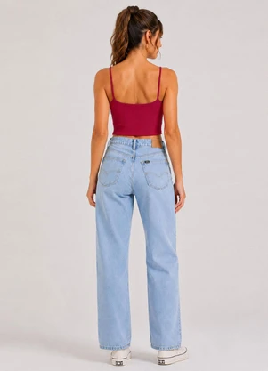 Infinita Cor - Blusa de Alça Feminina Tecido Henera Vermelho - INFINITA COR