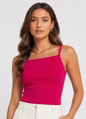 Infinita Cor - Blusa de Alça Feminina Tecido Henera Vermelho - INFINITA COR