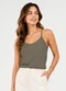 Infinita Cor - Blusa de Alça Feminina Visco Premiere Branco - variação: Verde