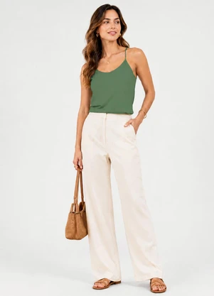 Infinita Cor - Blusa de Alça Feminina Visco Premiere Verde - INFINITA COR