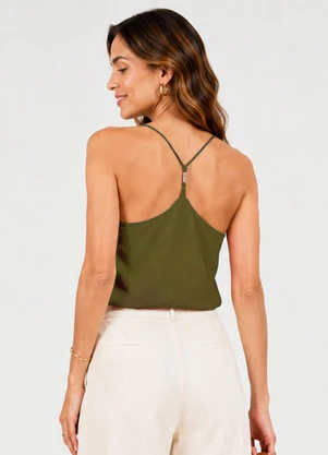 Infinita Cor - Blusa de Alça Feminina Visco Premiere Verde - INFINITA COR