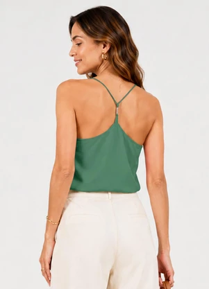 Infinita Cor - Blusa de Alça Feminina Visco Premiere Verde - INFINITA COR