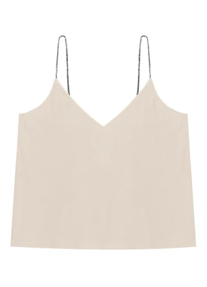 Endless - Blusa de Alça Feminina Viscose Creponada Bege - ENDLESS