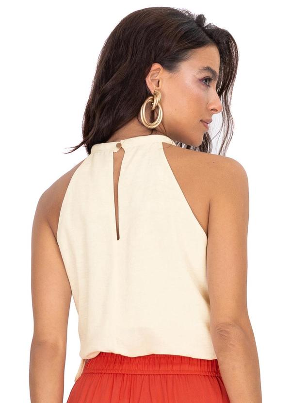 Endless - Blusa de Alça Feminina Viscose Linho Bege 2