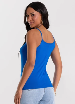 Rovitex - Blusa de Alça Feminina Viscotorcion Básica Azul - ROVITEX