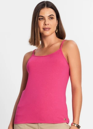 Rovitex - Blusa de Alça Feminina Viscotorcion Básica Rosa - ROVITEX