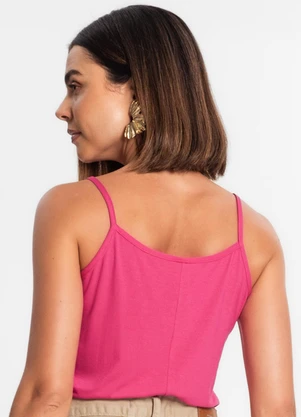 Rovitex - Blusa de Alça Feminina Viscotorcion Básica Rosa - ROVITEX