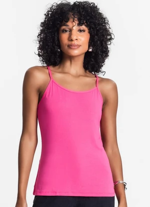 Rovitex - Blusa de Alça Feminina Viscotorcion Básica Rosa - ROVITEX