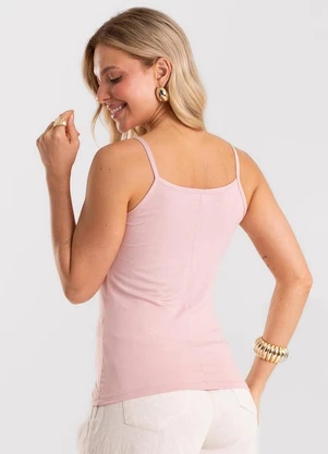 Rovitex - Blusa de Alça Feminina Viscotorcion Básica Rosa - ROVITEX