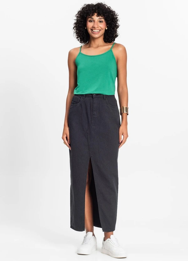 Rovitex - Blusa de Alça Feminina Viscotorcion Básica Verde 3