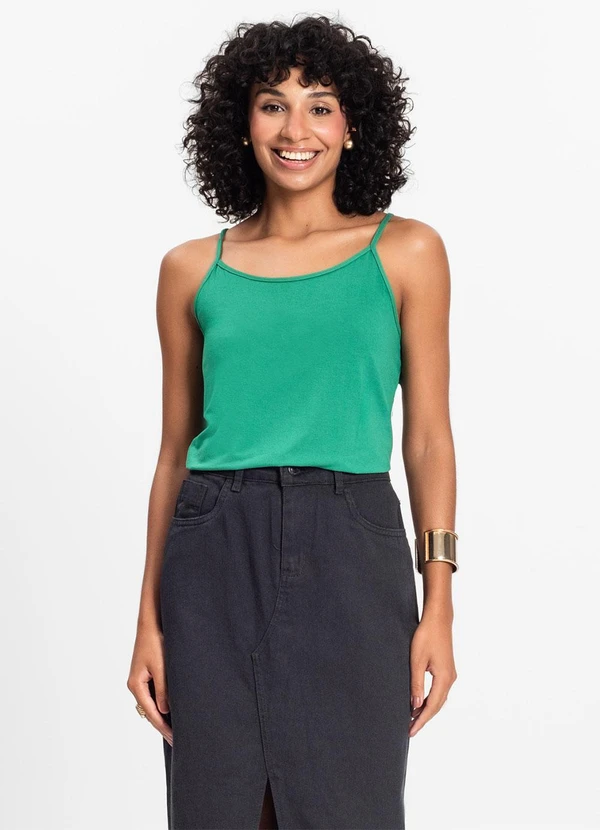 Rovitex - Blusa de Alça Feminina Viscotorcion Básica Verde 4