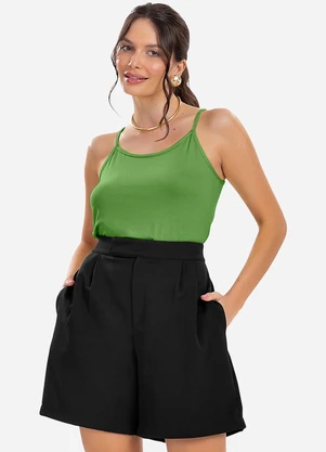Rovitex - Blusa de Alça Feminina Viscotorcion Básica Verde - ROVITEX