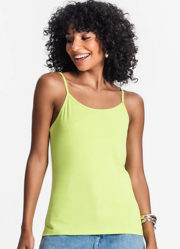Rovitex - Blusa de Alça Feminina Viscotorcion Básica Verde