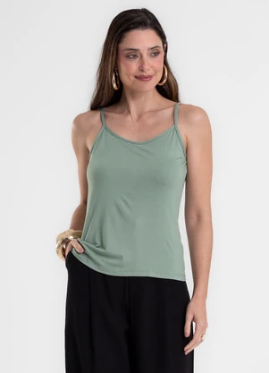 Rovitex - Blusa de Alça Feminina Viscotorcion Básica Verde - ROVITEX