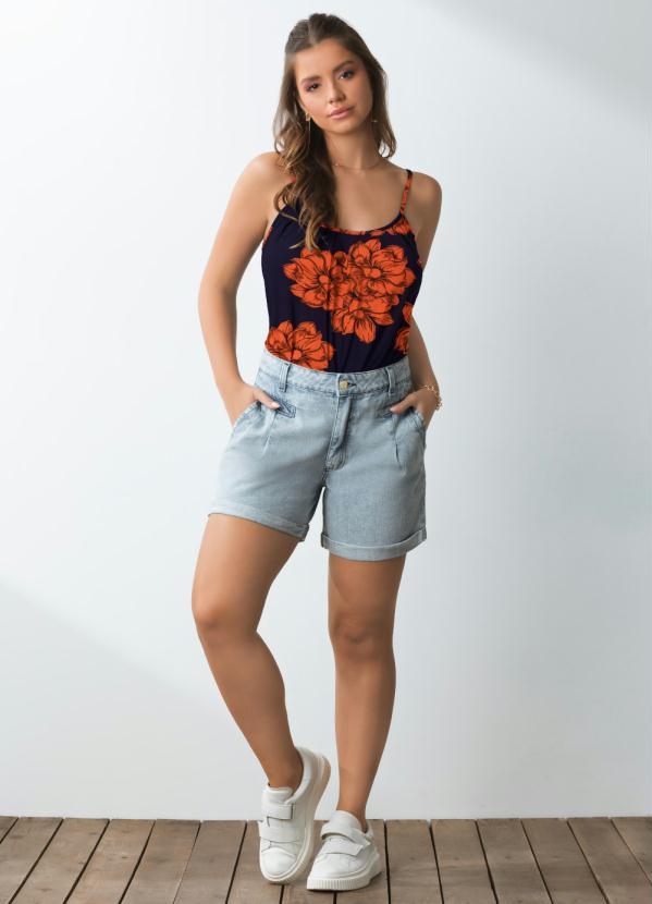 Quintess - Blusa de Alça Floral Laranja 3