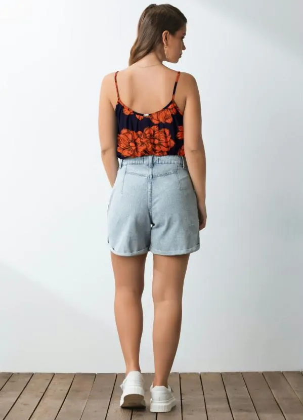 Quintess - Blusa de Alça Floral Laranja 4