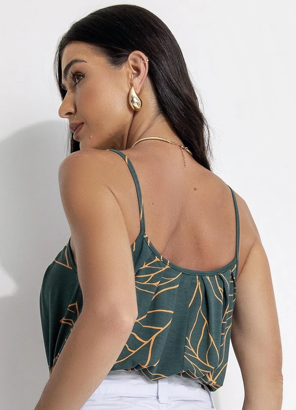 Quintess - Blusa de Alça Folhagem Verde 2