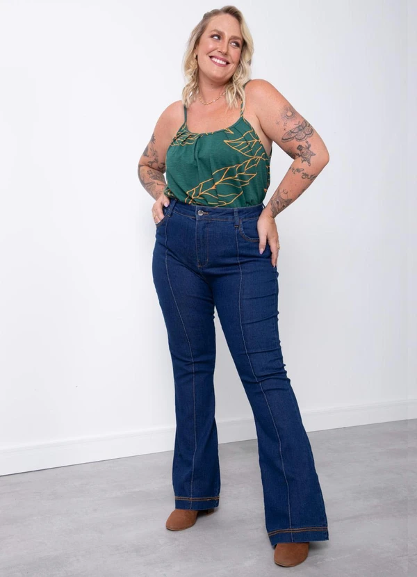 Quintess - Blusa de Alça Folhagem Verde 10