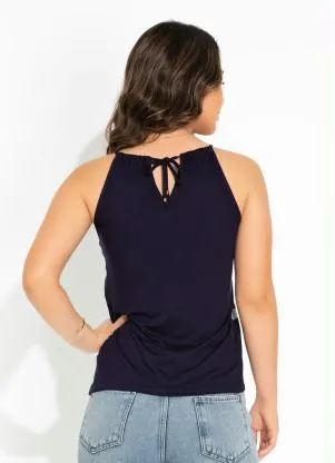 Blusa de Alça (Folhas Marinho) Rovitex - ROVITEX