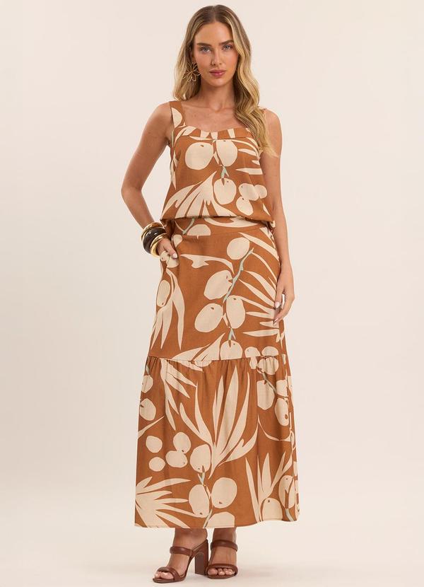 Doce Trama - Blusa de Alça Oliva Estampada Estampado 3