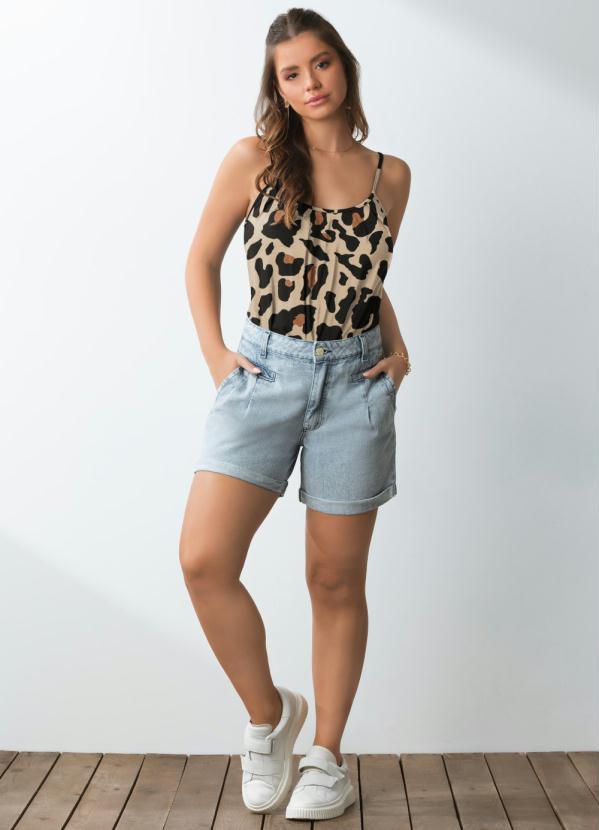 Quintess - Blusa de Alça Onça Bege 3