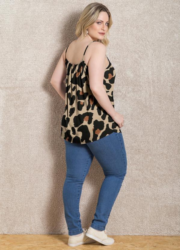 Quintess - Blusa de Alça Onça Bege 8