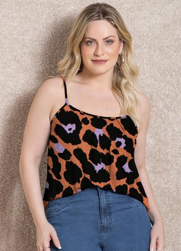 Quintess - Blusa de Alça Onça Color 6