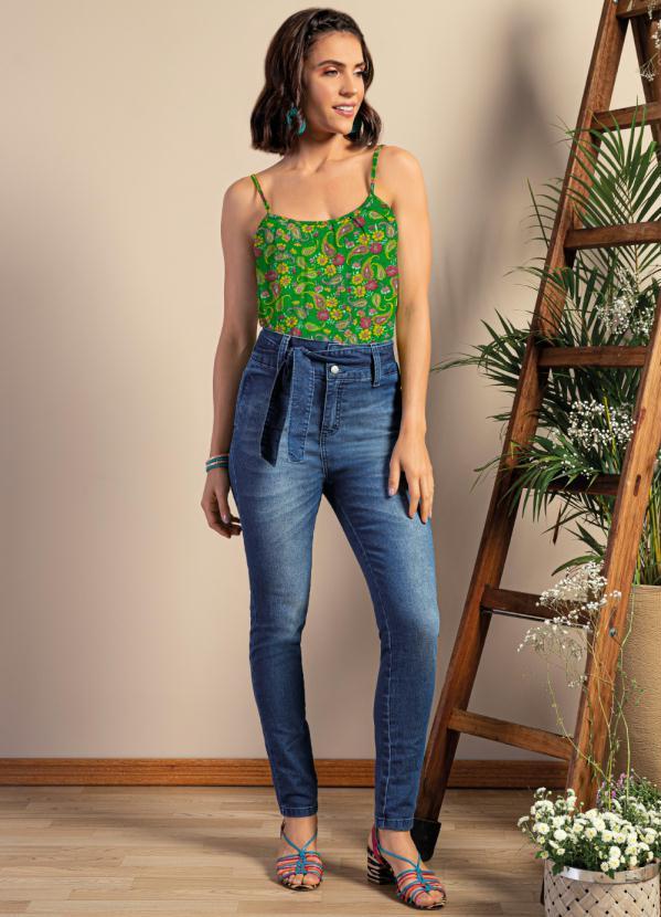 Quintess - Blusa de Alça Paislay Verde 3