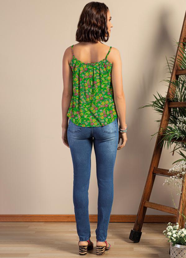 Quintess - Blusa de Alça Paislay Verde 4