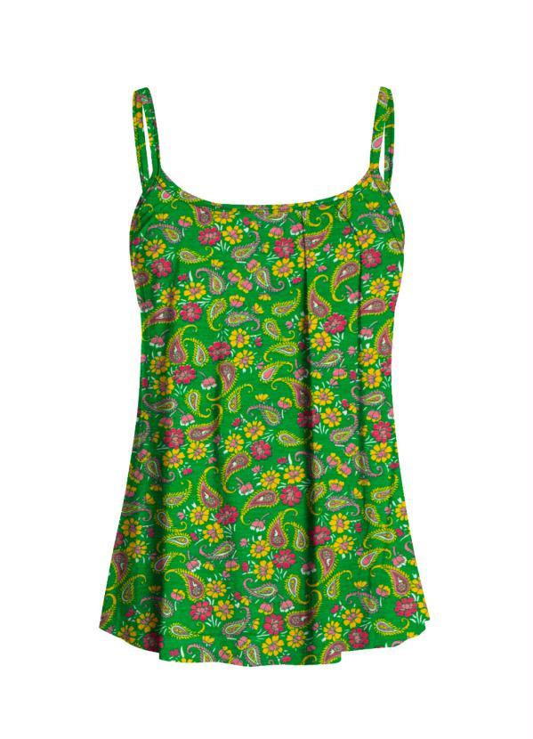 Quintess - Blusa de Alça Paislay Verde 5