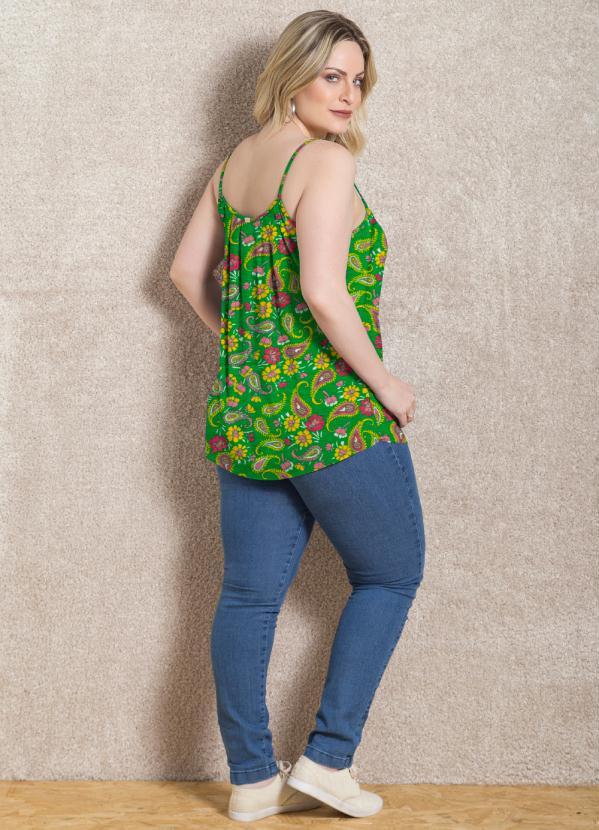 Quintess - Blusa de Alça Paislay Verde 9